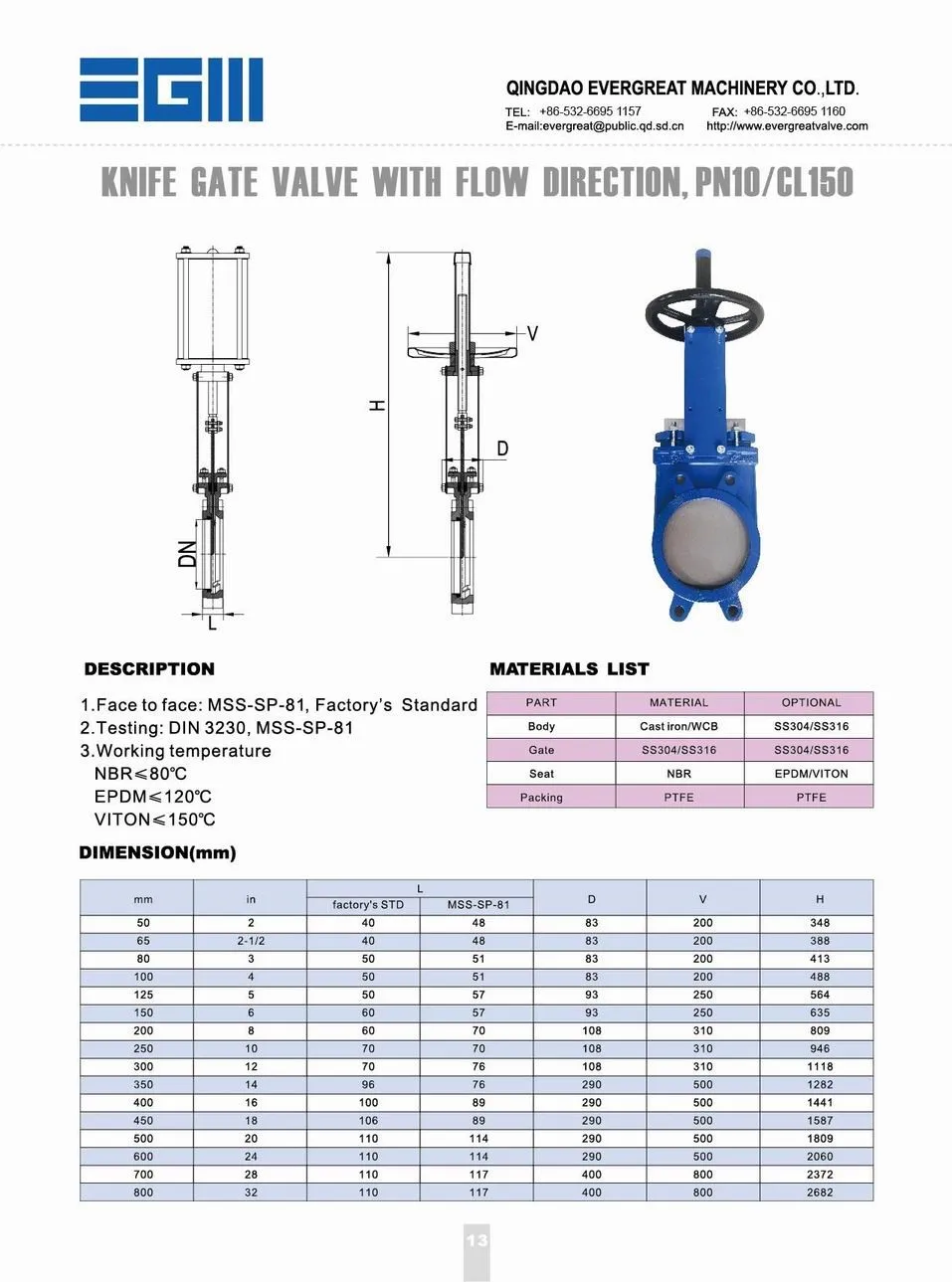 Knife Gate Valve With Flow Direction,Pn10/cl150 (a2) - Buy Gate Valve ...