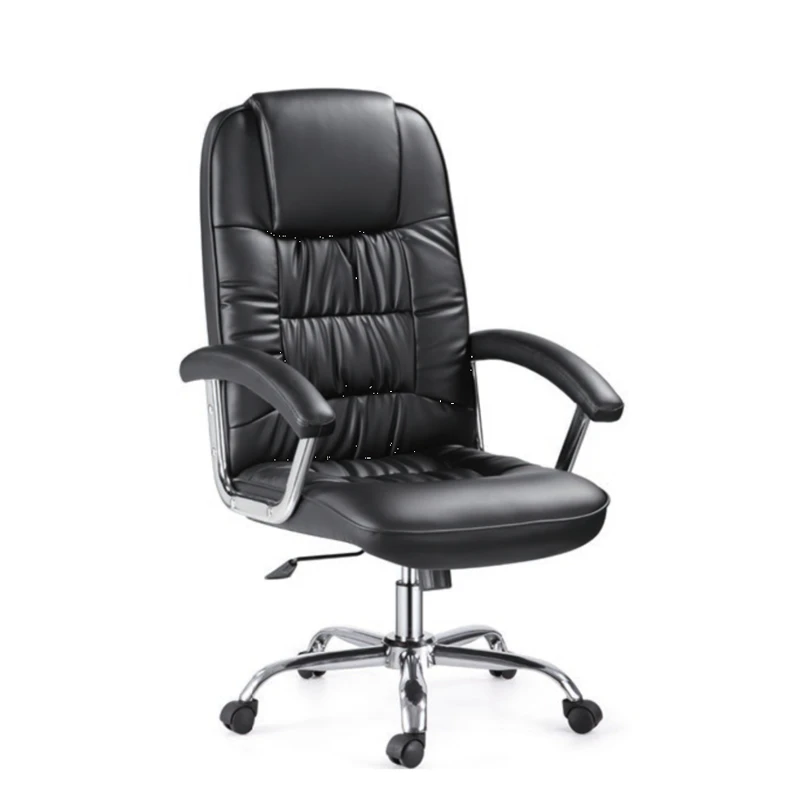 classic pvc brown faux leather high back office computer chair