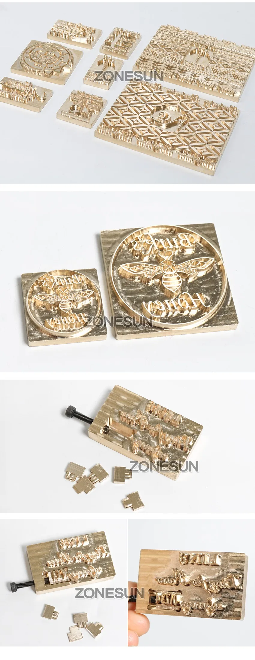 Zonesun Custom Brass Copper Leather Stamp Mold Die Cut Embossing Mold