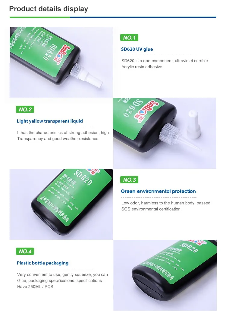 Sd620 Uv Curing Resin Uv Sealant Glue For Glass / Metal Bonding Buy