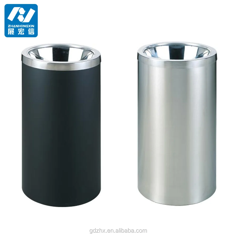 large galvanised steel dustbin