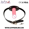 100*35mm silicone real dildo mouth gag leather harness bondage resraints belt slave bdsm fetish sex toys penis gag