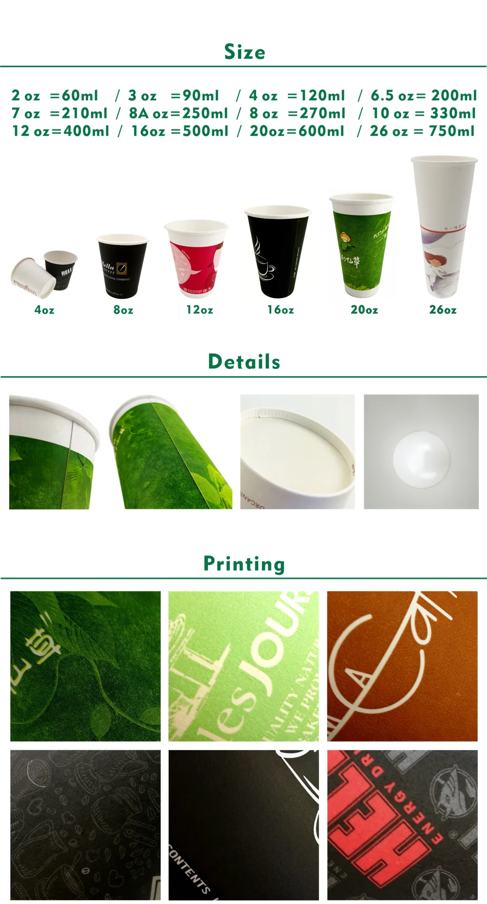 3oz 3 Oz 90ml Small Mini Tasting Disposable Single Wall Coffee Paper ...