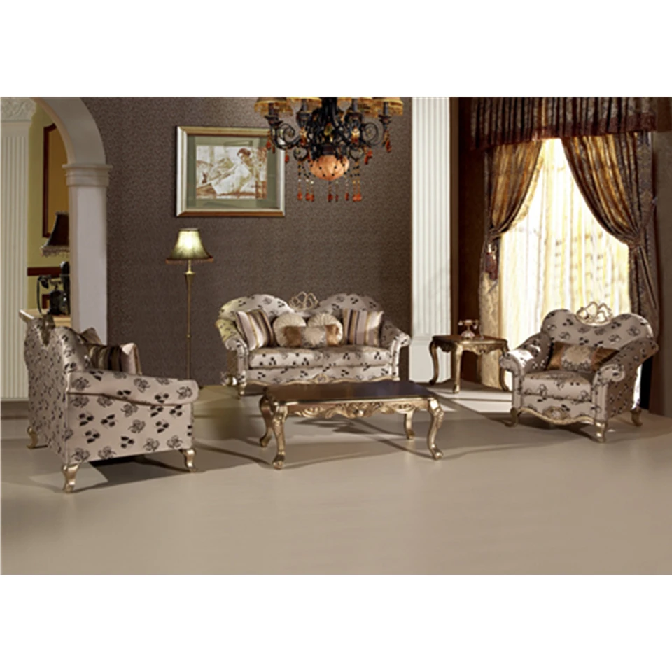 S2032 Foshan Shunde Furniture Home Furniture Silver Leaf Living