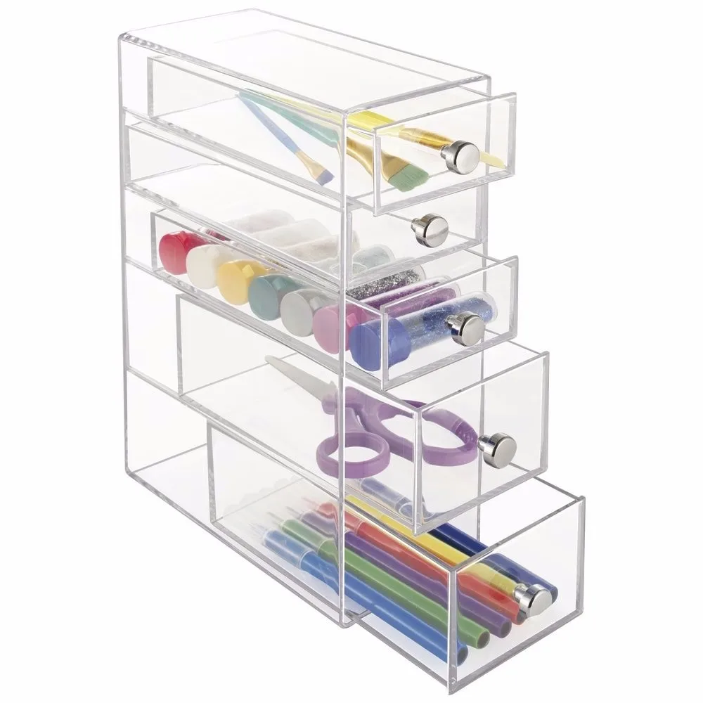 Acrylic 5 Drawers Small Desk Organizer For Office Supplies Buy