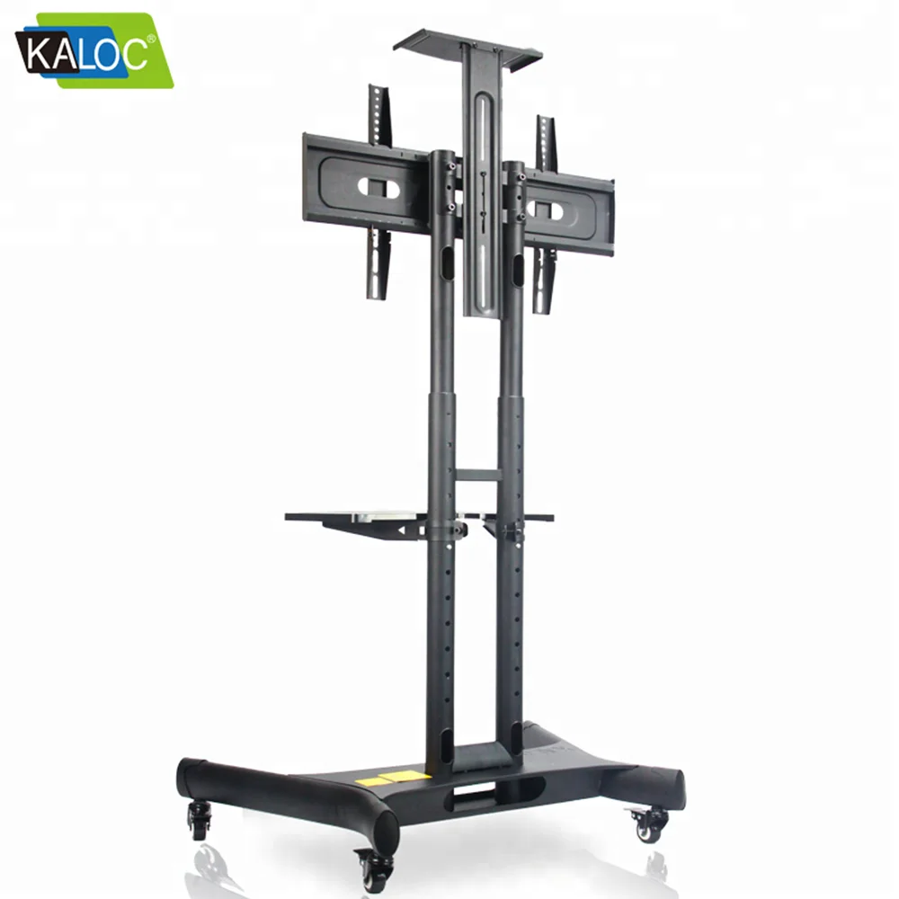 Vertical Motorized Telescopic Light Weight Tv Mobile Cart Mount For 32 To 65 Inch Up To 100 Lbs