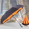 210T large windproof double canopy Reverse Outdoor Golf Umbrella, Inverted Umbrella