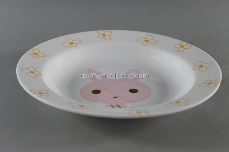 9inch Melamine Suop Plate Plastic Deep Serving Dishes for kids