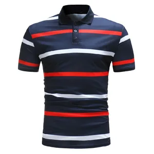 Training custom polo t shirt Training short sleeves custom polo t shirt printing logo stripped custom made polo shirt