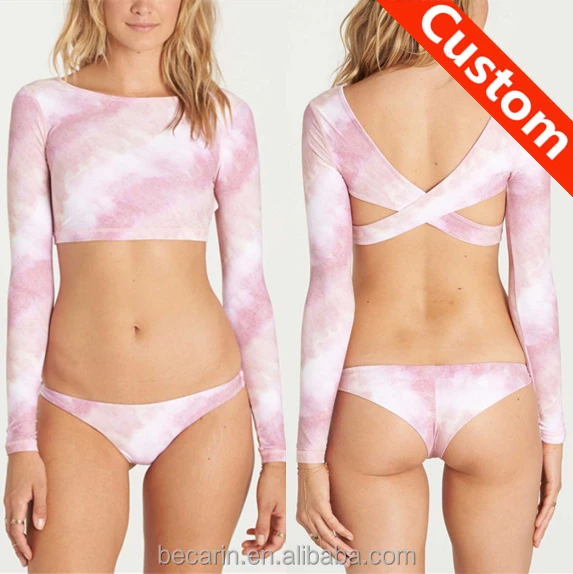 rash guard crop top bikini