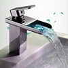 hot sell round design basin waterfall faucets, led faucet mixers & taps