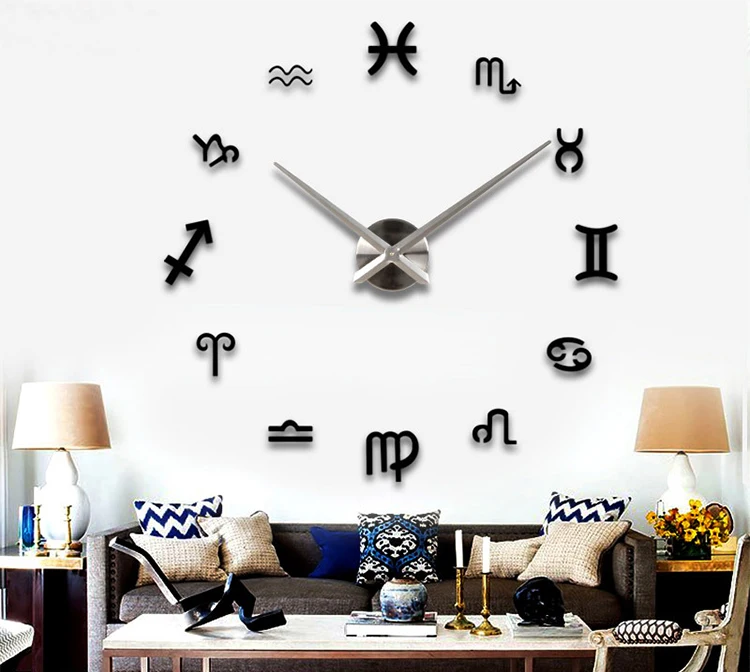 Details about   3D DIY Modern Wall Clock Sticke Large Roman Numerals Office Living Room Decors// 