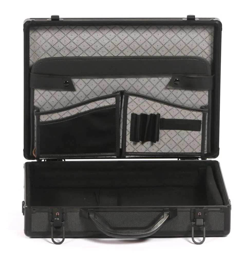 Locking Storage Black Solid Briefcase Case With Shoulder Strap - Buy ...