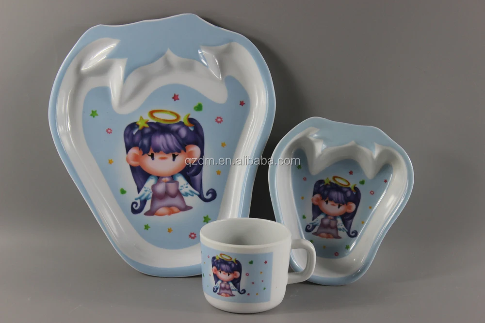 Strawberry Shape Melamine Children's Dinner Set Of 3 Piece