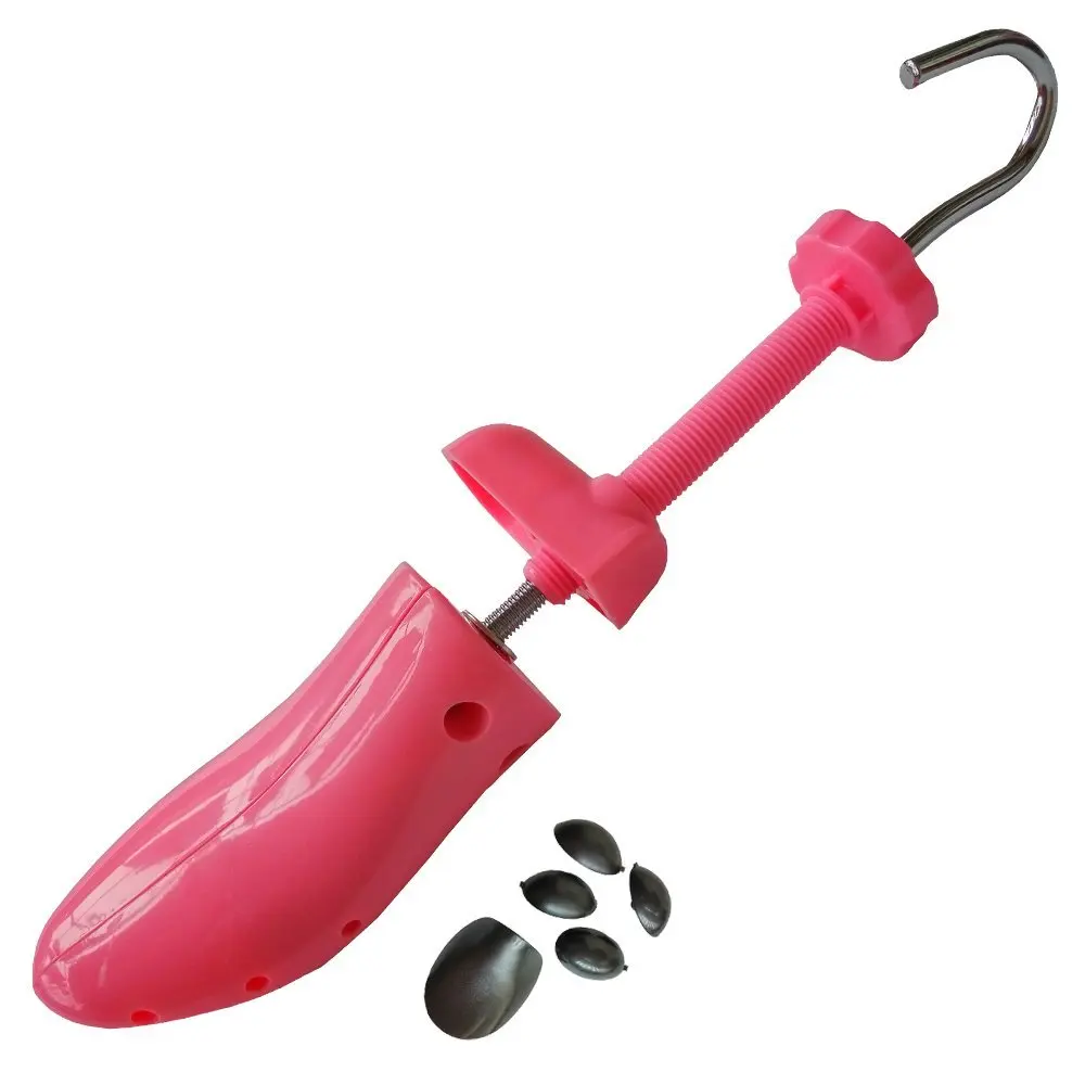 Xinlink Professional Ladies Flat Shoe Tree 2-Way Adjustable Boot Stretcher Pink Plastic Metal Wide Width Length Expander Women Large USA Size 5-10 (EU 35-42)