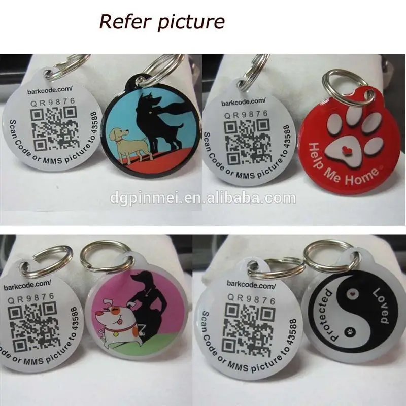 Promotional qr code pet tags with different id number