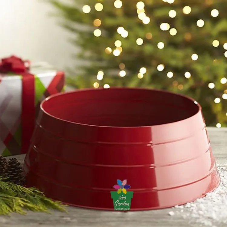 Christmas Decoration Tree Collar Galvanized Base Cover Holiday Items Xmas Tree Bottom Cover