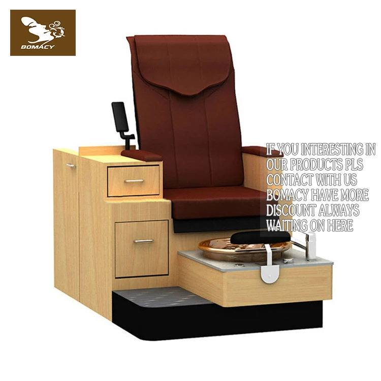 Bomacy Simple Wooden Nail Salon Furniture Reclining Foot Spa Pedicure