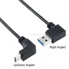 Reversible Type C to USB 3.0 90 Degree Left Right Angle Charging Cable