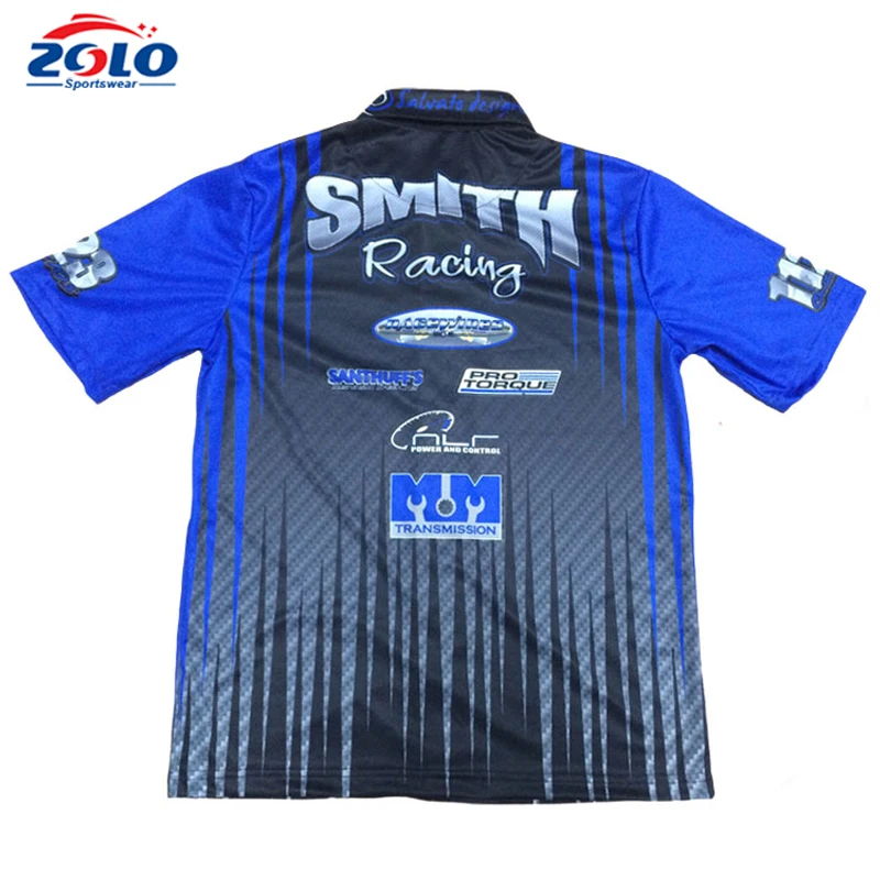 2015 Hight Quality Men's Full Button Sublimation Custom Pit Crew Shirts