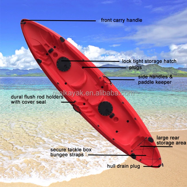 2+1 Seat Plastic Canoe Sea Kayaks/cheap Plastic Kayak/3 Seat Kayak