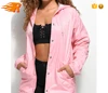 Wholesale Custom Raglan Sleeves Drawstring Hooded Coaches Jacket In Light Pink