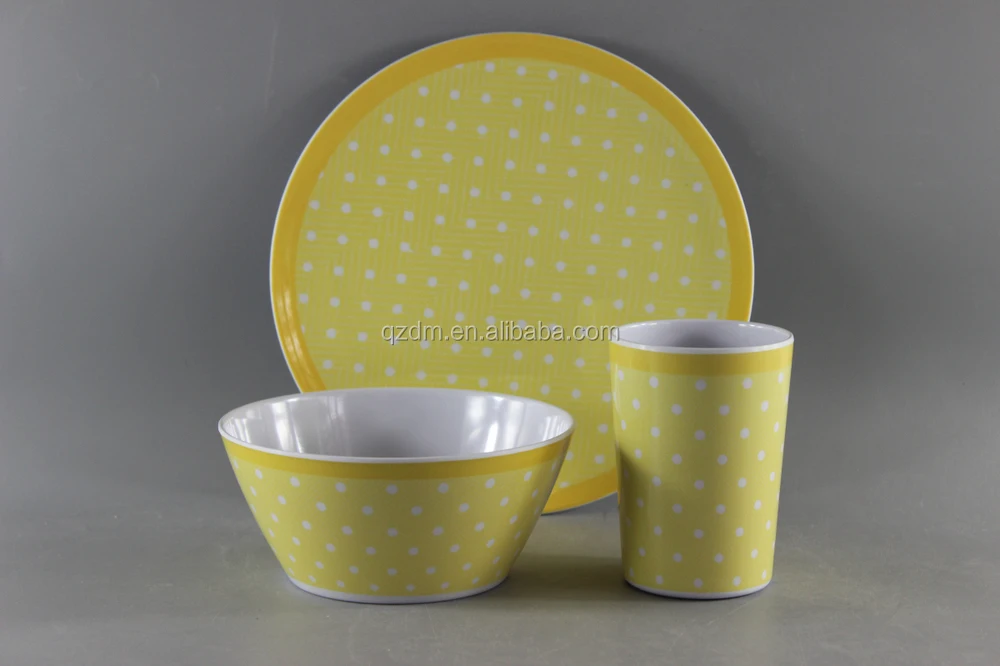 Hot Sale 100% Melamine Dinner Set Of 3pc