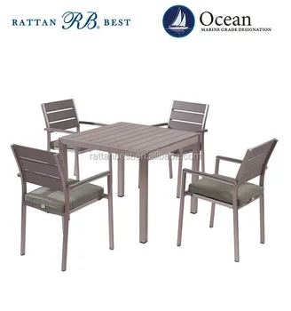 Outdoor Dining Table And Chair In Plastic Wood - Buy Table And Chair