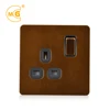 BS 1363 bronze wall 13a 1 gang 3 pin plug switch socket