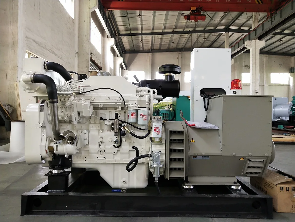 With Cummins Ship Engine 6ltaa8.9gm200 Marine Diesel Generator 150kw