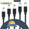 Amazon Hot Sale for iPhone 6/7/8X 3Pack 4Pack Phone Cable 6ft 10ft 3ft 6ft 3 Pack 4 Pack for iPhone Sync Data Charging Cable 3m