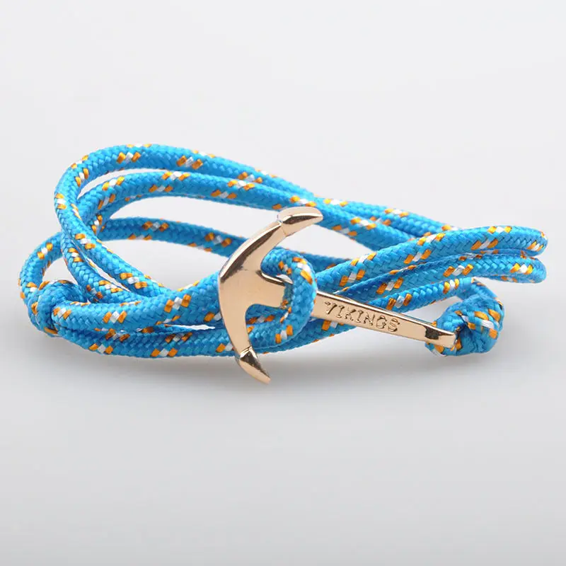 Custom Logo 316L Stainless Steel Anchor Rope Bangle Bracelet Men For Gifts