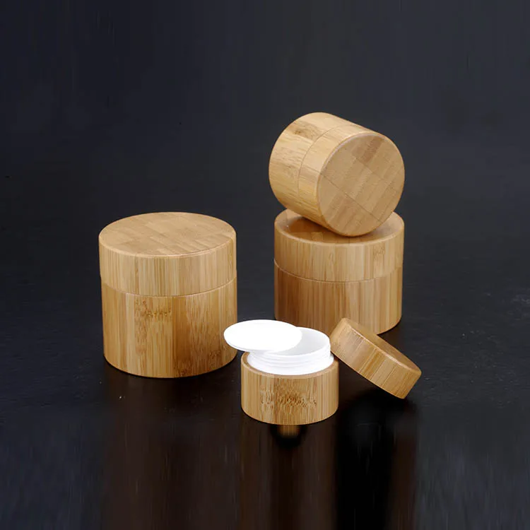 Wholesale 30g 50g100g150g Bamboo Cosmetic Plastic Cream Container Jar