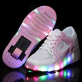 New 2016 summer Breathable shoes Child LED Heelys wheelys Roller Skate Shoes With Wheels GirlBoy meisjes