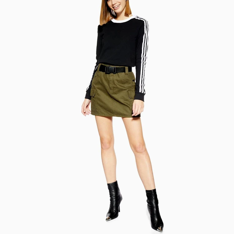 clip belt denim skirt