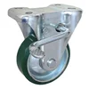 Japan 4inch 100 mm Home Use PU bed wheels fixed casters with brake lock