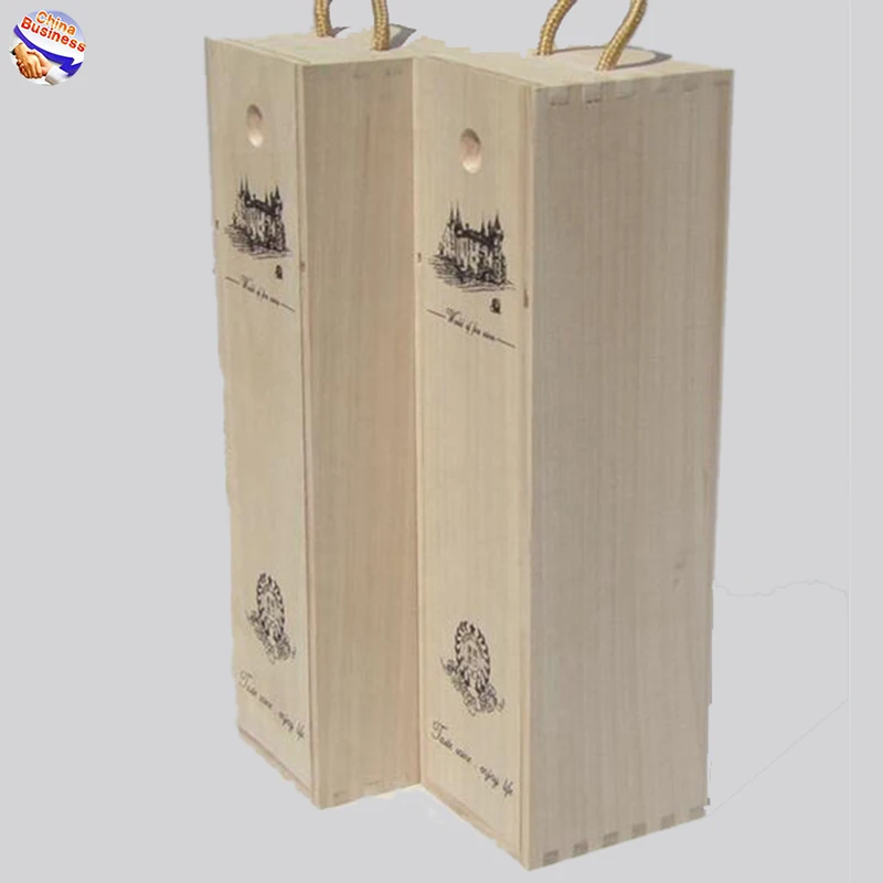Fh Biz Natural Pine Wood Unfinished Wooden Crafts Wine Gift Box With Slide Lids Buy Wood Wine