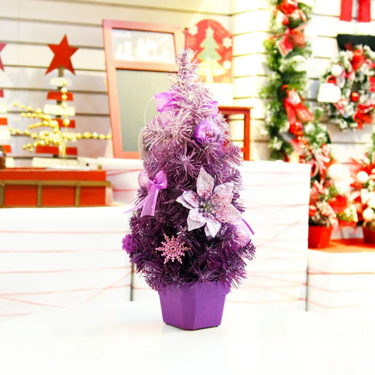 60cm Purple Mini Decorated Live Christmas Trees With Competitive Price