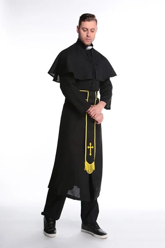 Adult Male Priest Costume Mens Pastor Fancy Dress Costume - Buy Men ...