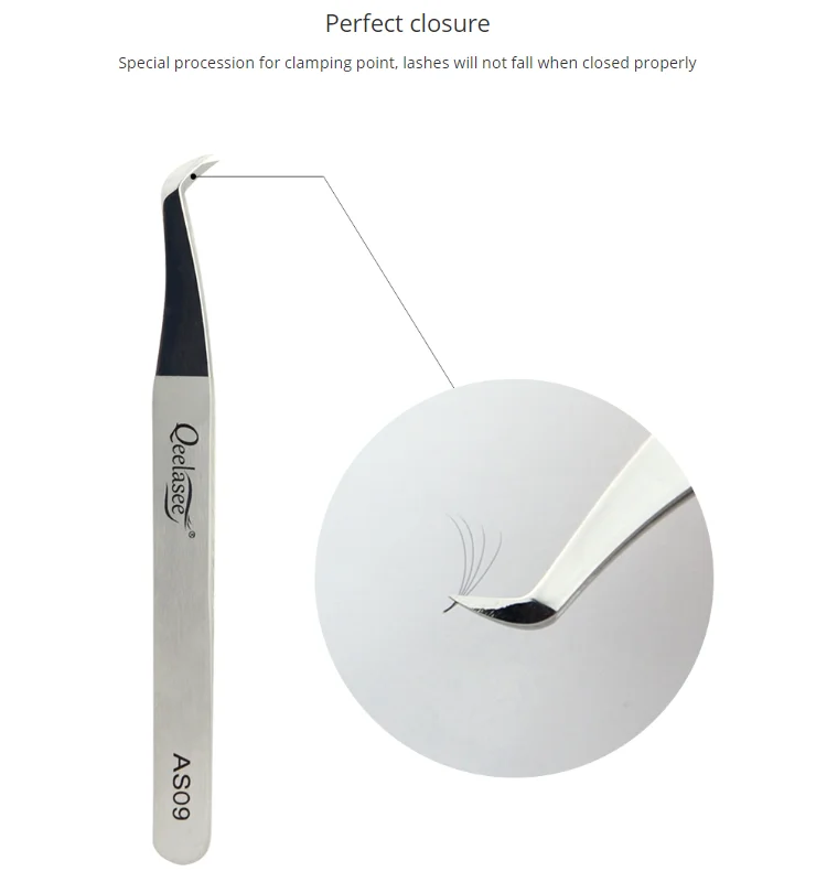 Hot Sale Private Logo Diamond Grip Russian Volume Lash Tweezers