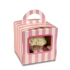 custom single individual clear window cupcake boxes paper packaging cupcake box