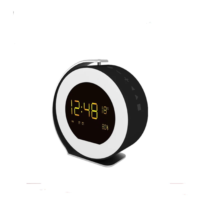 Portable Digitron Display Am Fm Radio Led Alarm Clock Bluetooth Speaker