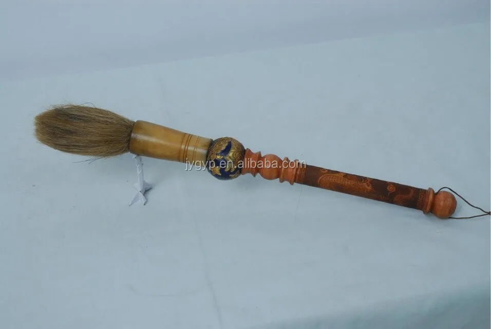 Antique Chinese Writing Brush With Jade Handle Calligraphy Antique Chinese Writing Brush With Jade