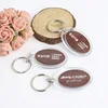 High Quality Souvenir oval shape plastic photo insert keychain