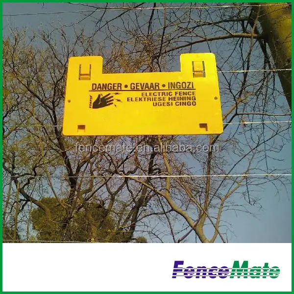 Electric Fence Plastic Warning Sign With Pre-Drilled Holes