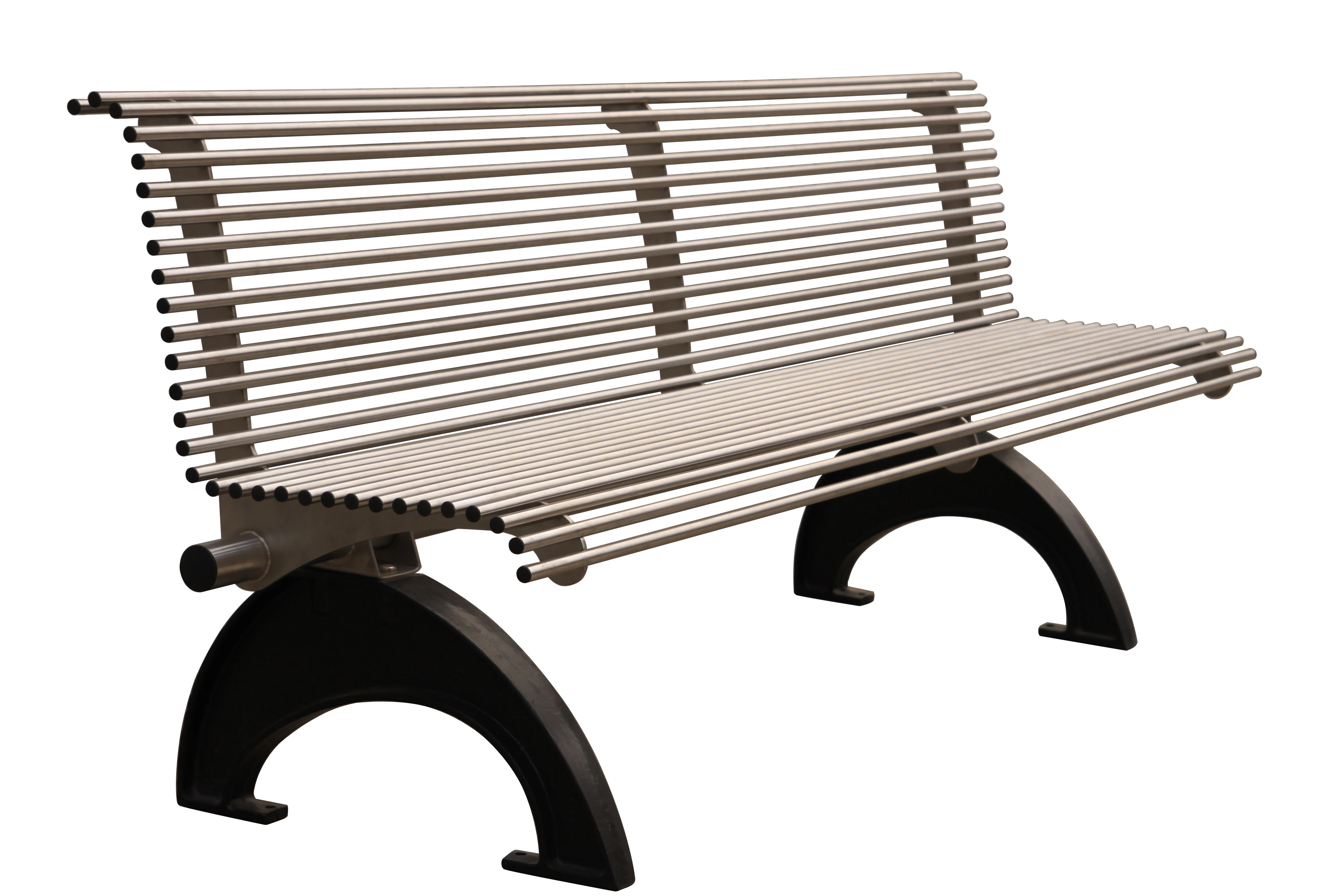 factory price stainless steel garden bench with cast iron leg