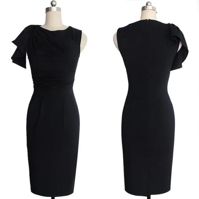 Fashionable Single Sleeve Ruffled Ruching Evening Dress A892 - Buy ...