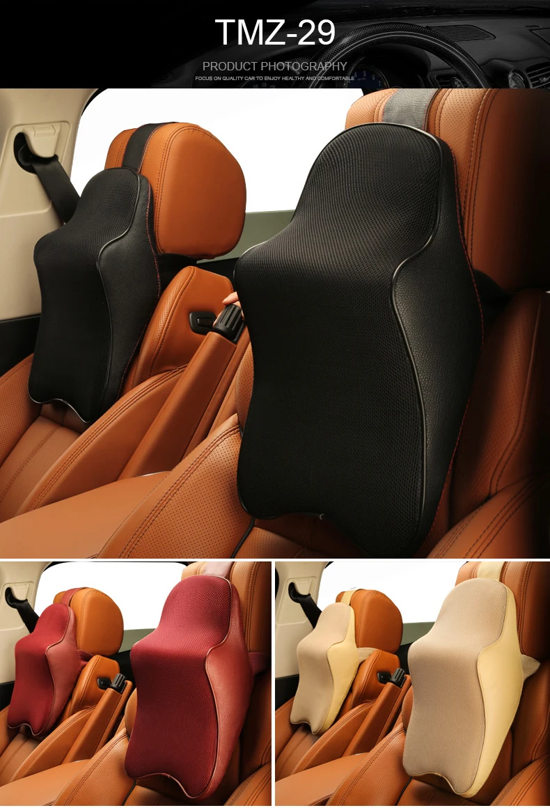 Car Seat Headrest Neck Rest Cushion Rebound Memory Foam Breathable