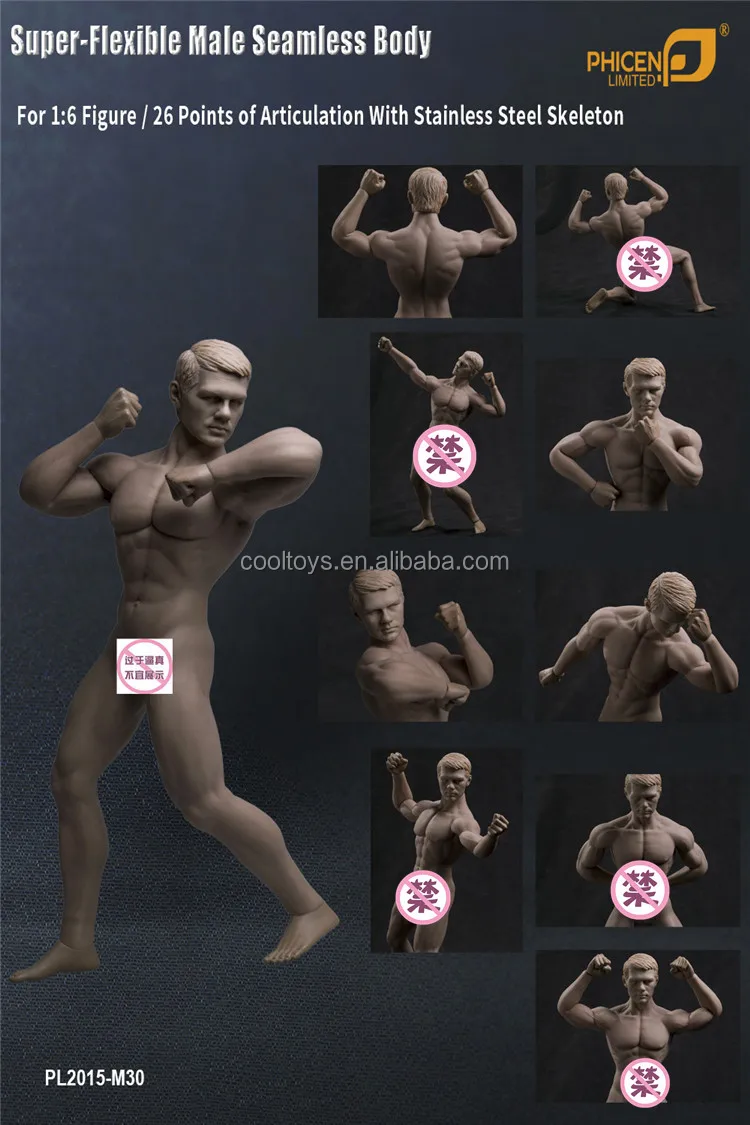 1/6 PHICEN M30 Flexible Seamless Male Muscular Figure Body Steel Skeleton ❶USA❶