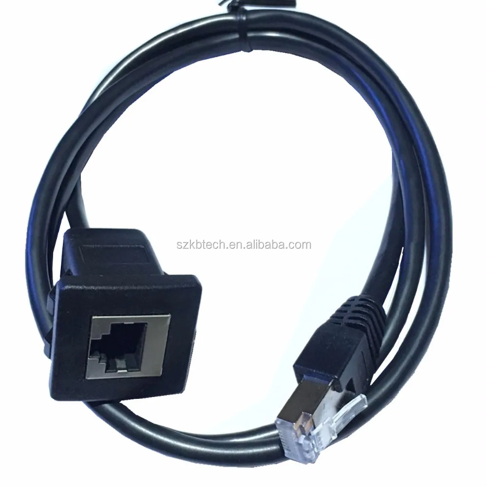 Rj45 Male To Female Lan Network Cat 5e Panel Mount Snap In